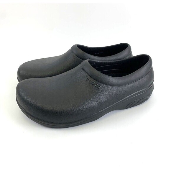 Crocs On The Clock Slip Resistant Work Clog Lock SIip On Black 205073 W12 M10 - Picture 1 of 15